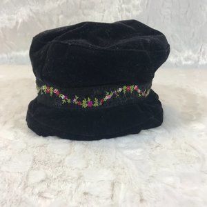 Gymboree Black Velvet Infant Hat Flower band